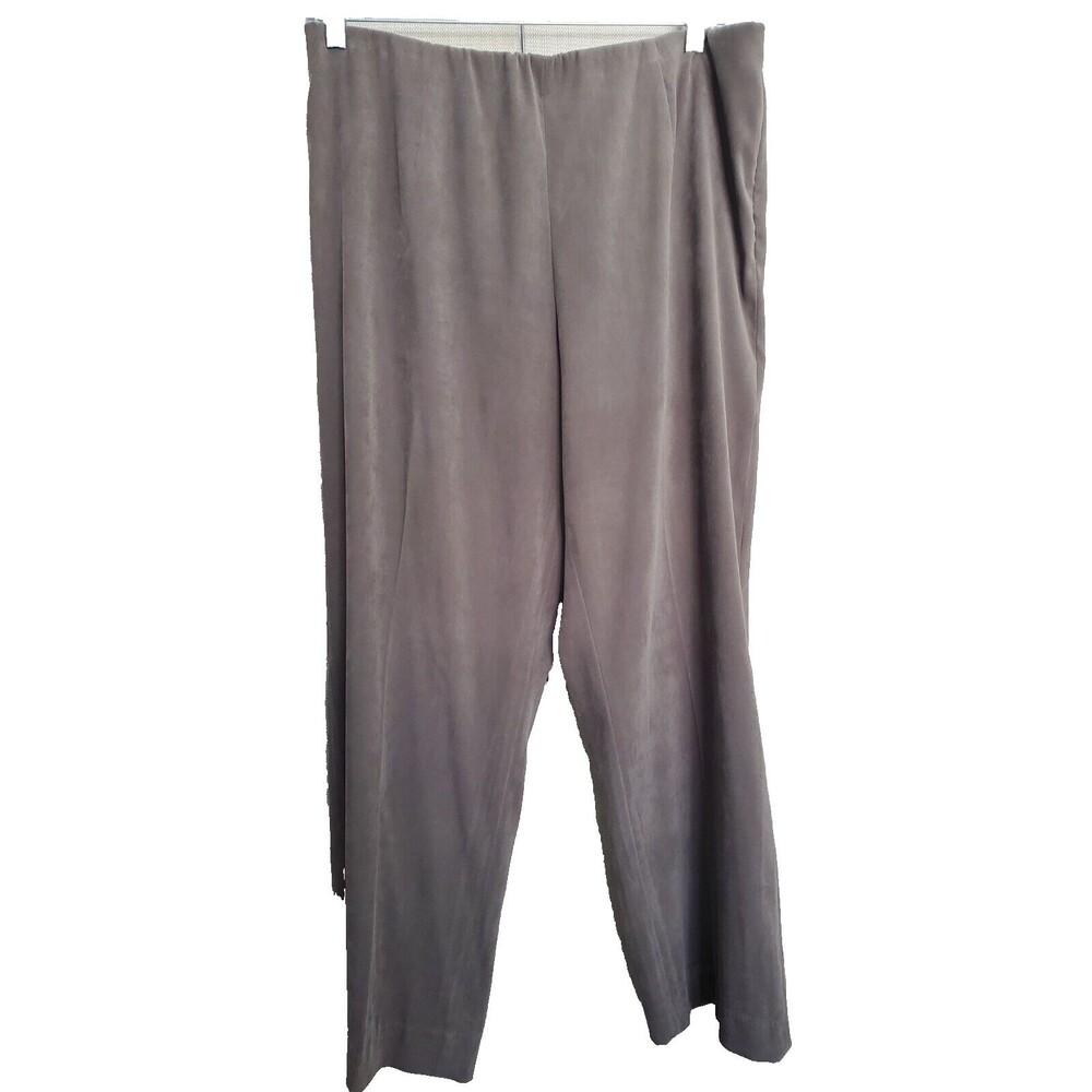 J Jill Stretch Brown Side Zip Soft Microfiber Elastic Waist Pants Size 16